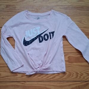 Nike Kids Pink Long Sleeve Tee with Graphic